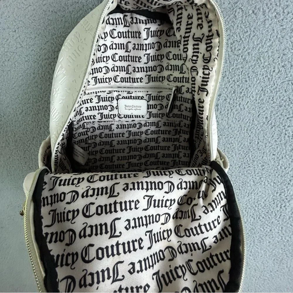 Juicy Couture White/Ivory Embossed Logo Backpack